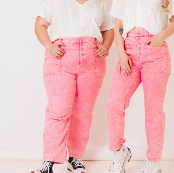 Skies Are Blue Straight Leg Acid Washed Pink Denim *No Offers* - Picture 1 of 11